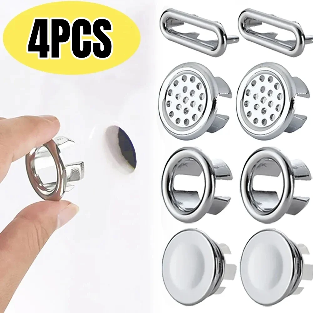 4/1Pcs Sink Hole Round Overflow Cover Basin Trim Bath Drain Cap Wash Basin Hollow Overflow Rings Kitchen Bathroom Accessories