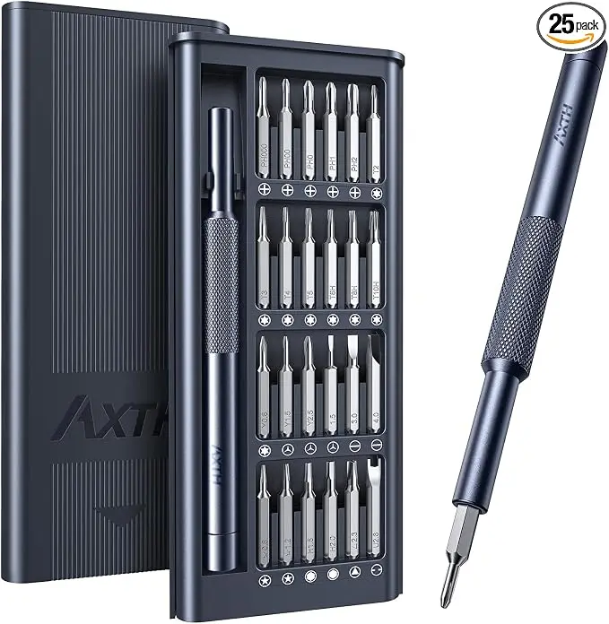 25-in-1 compact [bearing steel] magnetic screwdriver kit, suitable for phones, computers, watches, laptops, MacBooks, doorbells