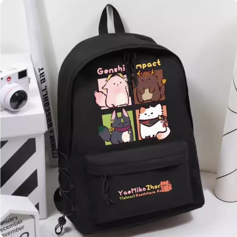 

Anime Genshin Impact Yae Miko Zhongli Cartoon Bag Women Man Fashion Leisure Teenagers Student Backpack Handbag B208