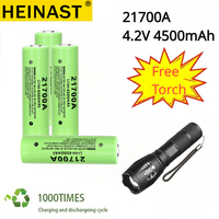 2024 New Original 21700A 4.2V 4500mah charge battery 21700 Lithium Rechargeable Battery For Flashlight Toy Car Camera batteries