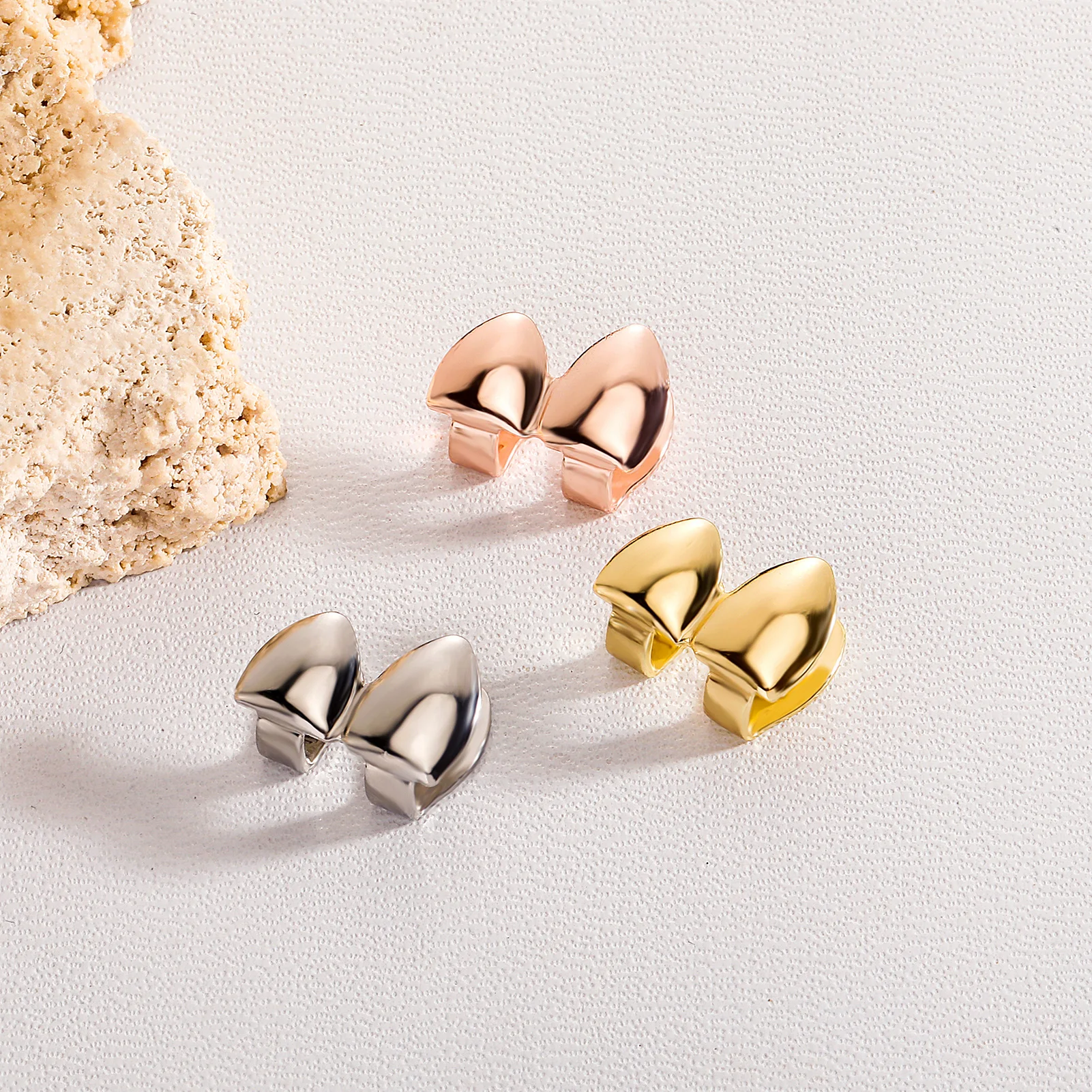 TOPGRILLZ Doppel Glänzende Zähne Grillz Gold Silber Farbe Zahn Kappen Fangs Dental Grills Für Frauen Männer Schmuck Cosplay Halloween – Detail 4
