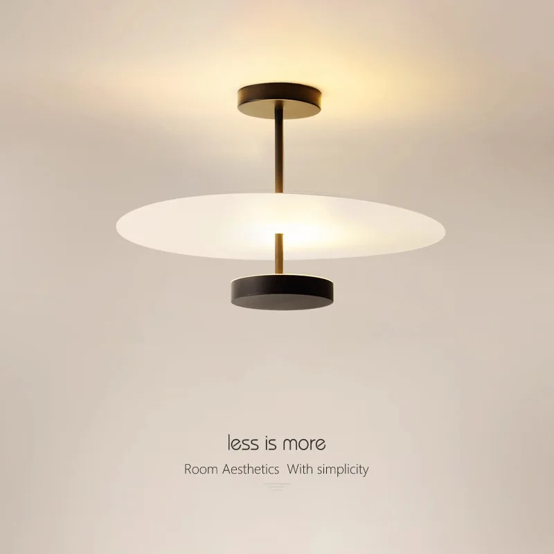 Nordic Creative Art Ceiling Lamps Round Disc Shape Black Green Available Decorative Lighting Bedroom Living Room Dining Home Use