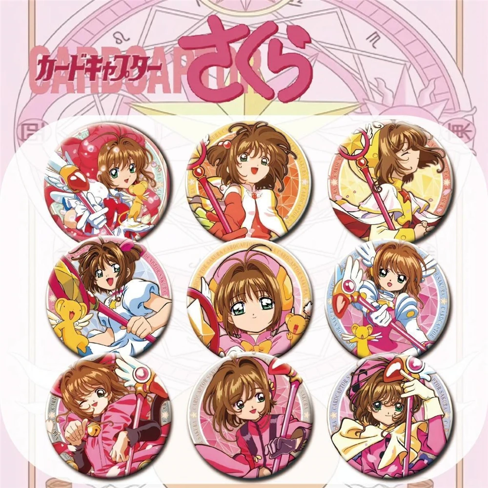 58mm Anime KINOMOTO Cardcaptor Sakura CCS Li Meiling Cosplay COSTUME Badge Pin SPTE Tinplate Brooch﻿ Prop