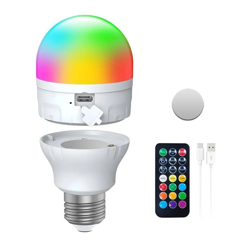 

E27 Light Emitting Diode Night Light Wall Light 3-Color Remote Switch AC ROHS Certified Removable Magnetic Rechargeable Bulb for