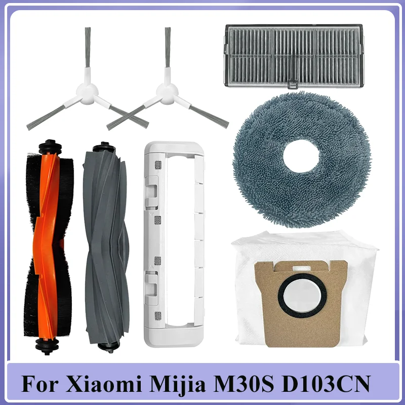 Accessories  For Xiaomi Mijia M30S D103CN  Vacuum Cleaner Part Main Side Brush Hepa Filter Mop Cloth Rag Dust Bag Replacement