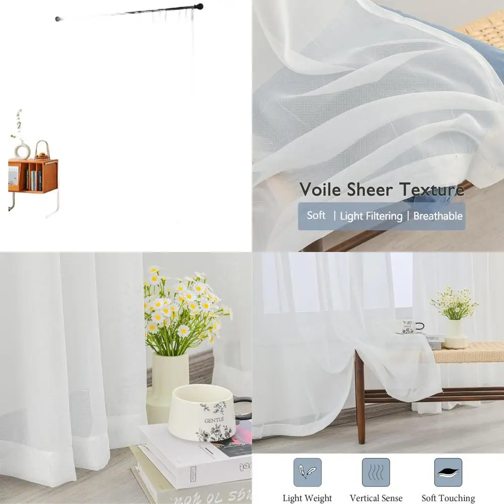 

Privacy Semi-Sheer Pinch Pleated Curtains, 84 Long, 50 Wide, Light Filtering for Bedrooms and Living Rooms