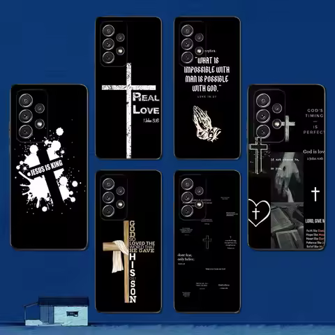 Verse Christ Christian Art Phone Case For Samsung S22,S21,S20,S10,S9,S25,S24,S23,Ultra,FE,Plus,Lite,Soft Silicone Black Cover