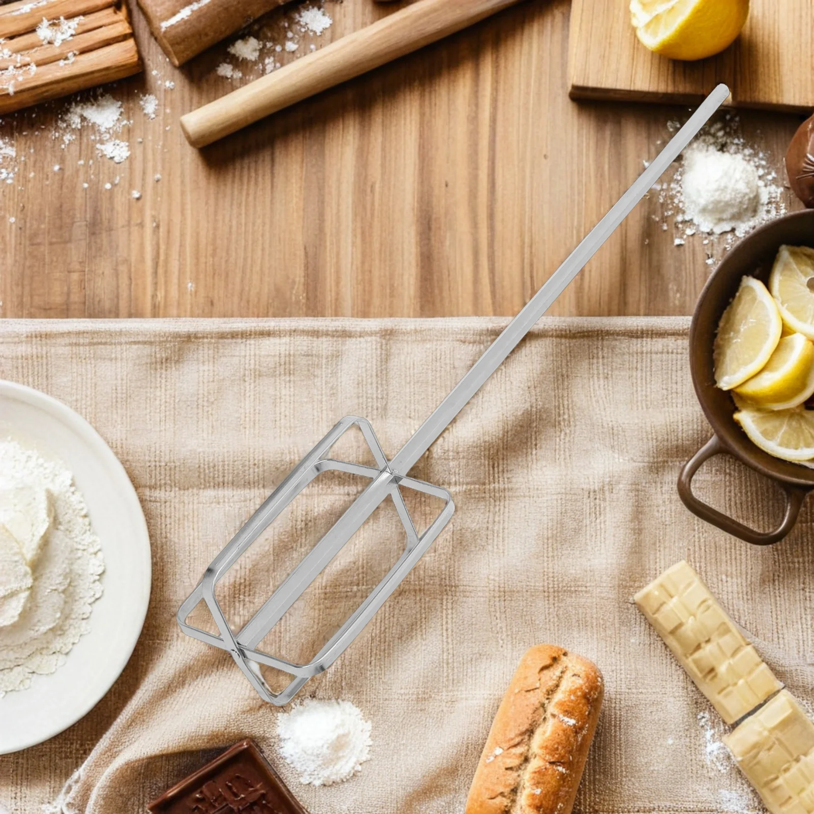 

40cm Stainless Steel Egg Mixer Attachment Hand Mixer Accessory Heavy Duty Whisk Replacement for Baking Beating