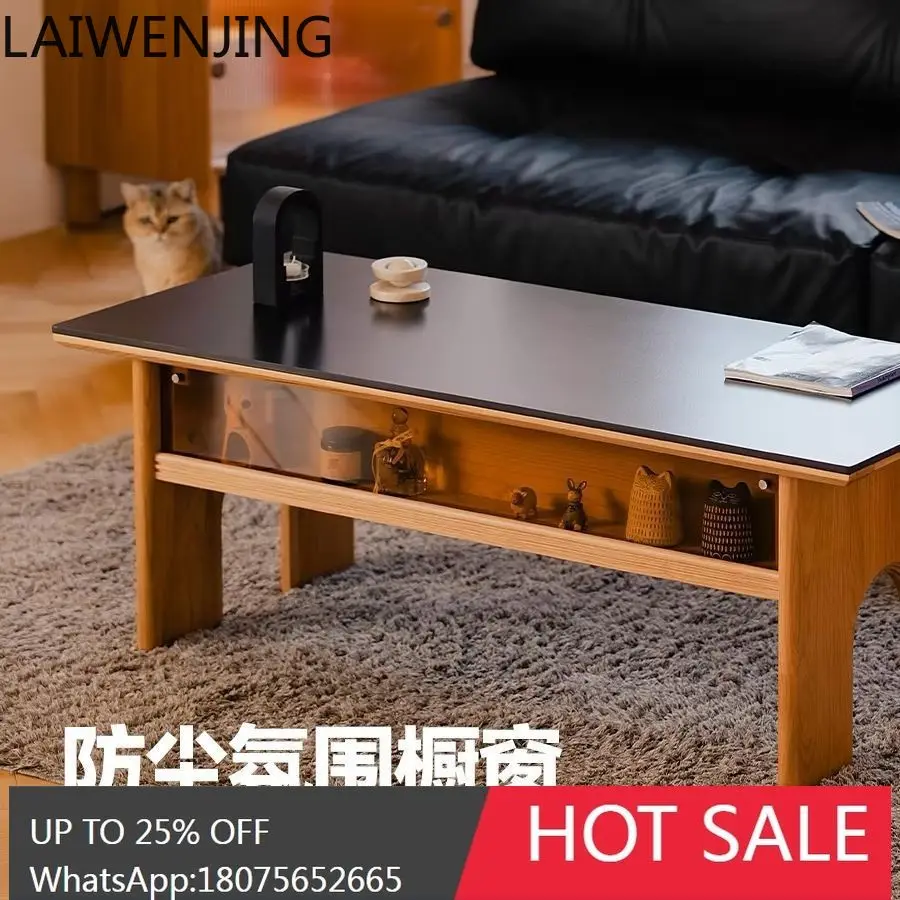 

HLZ Simple Home Small Apartment Coffee Table Solid Wood Balcony Long Table Dining Table