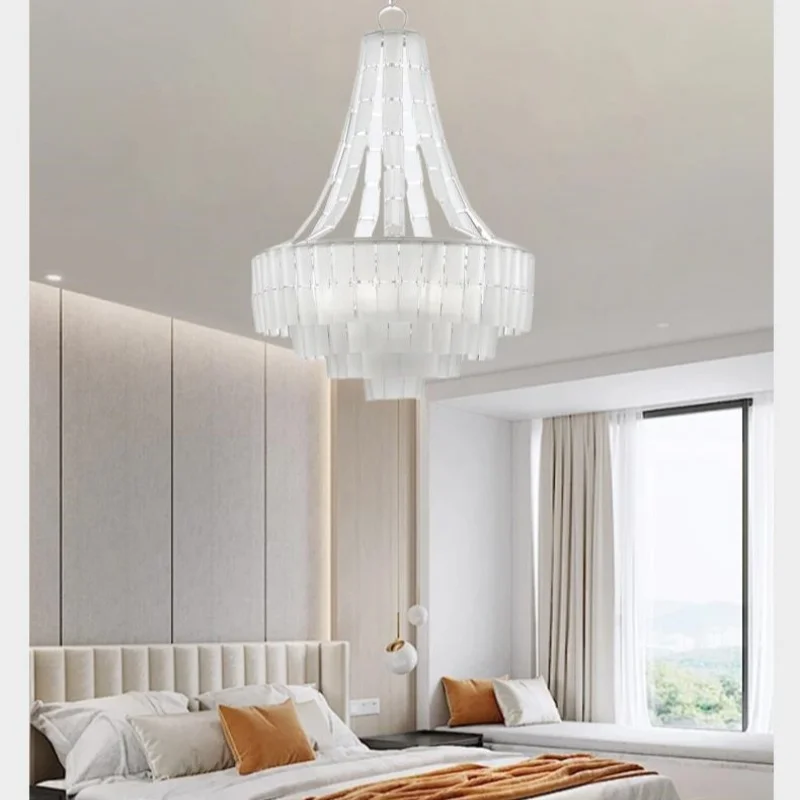 Modern Luxury Glass LED Chandelier Living Room Restaurant Island Bedroom Villa High-end Pendant Lights Home Decor Lamps Fixtures