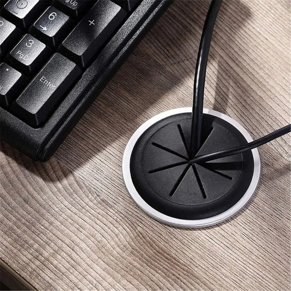 Office Desk Cord Grommet Wire Hole Cover Cable Organizer Line Outlet Port Threading Box Cover Cable Passing Hole