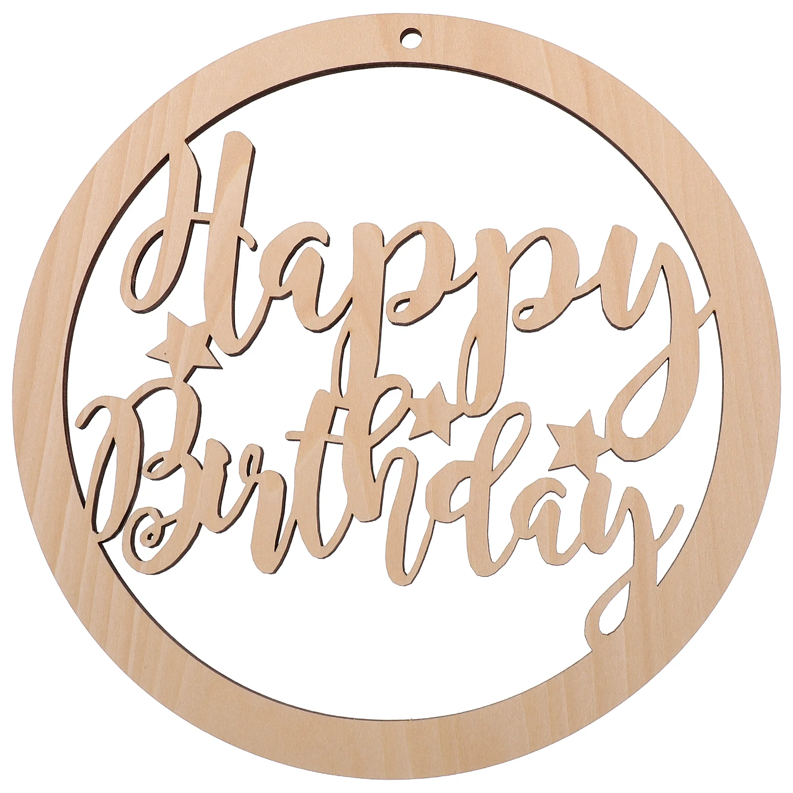 

Happy Birthday Decor Wooden Letters Hanging Sign Plate 30cm Round Party Background Wall Accessories Sewing Tools