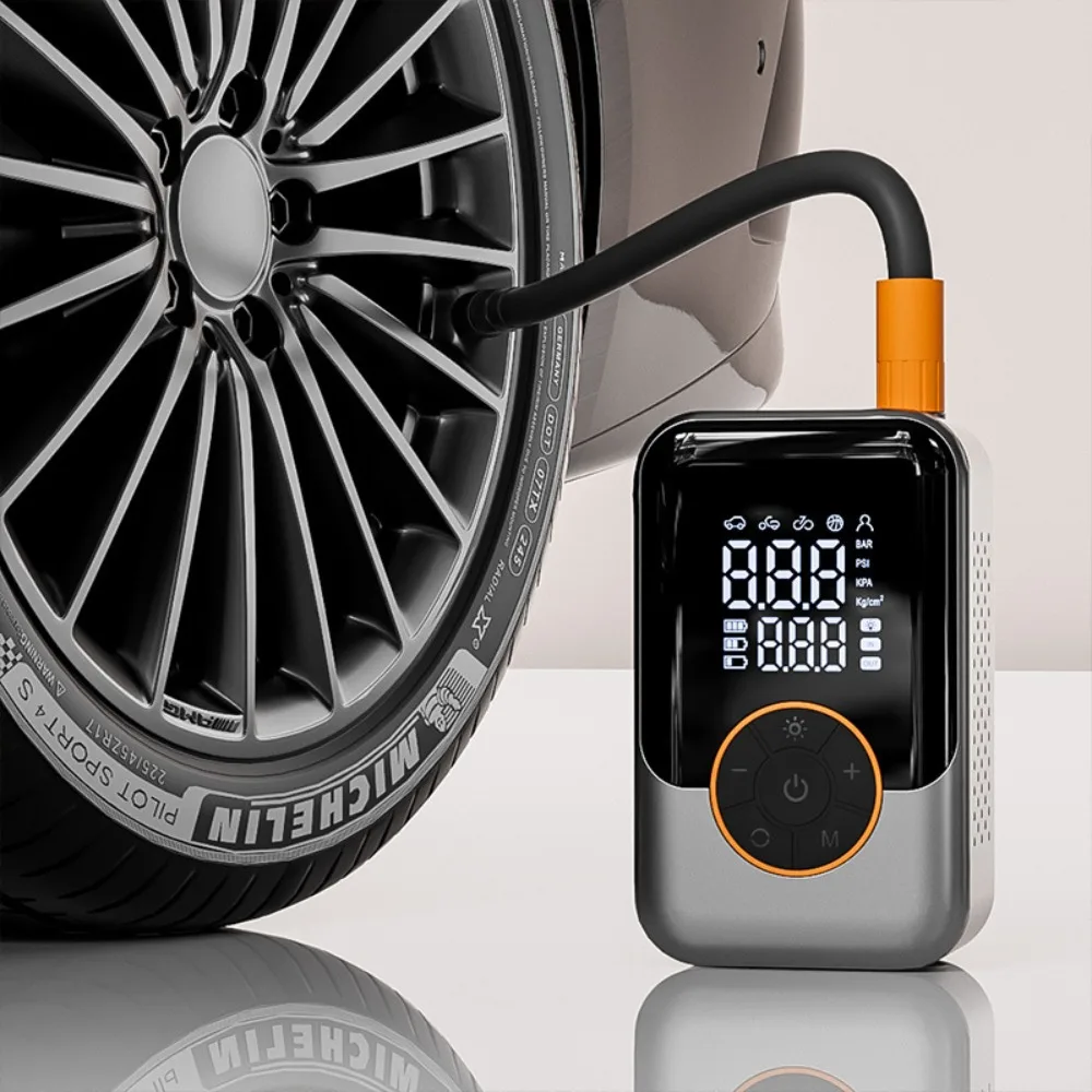 Cordless Car Tire Inflator Portable Air Compressor, 150 PSI Air Pump with Pressure Gauge, for Bicycle Bikes Motorcycles Balls