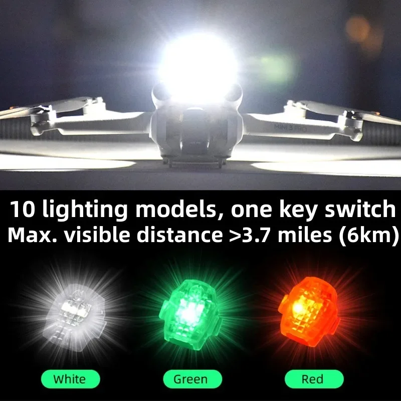 Drone Strobe Light for DJI Avata 2/Mini 3/4 Pro Mavic 3 Pro Night Flight Anti-collision10 Modes Blinking LED Flash Accessories