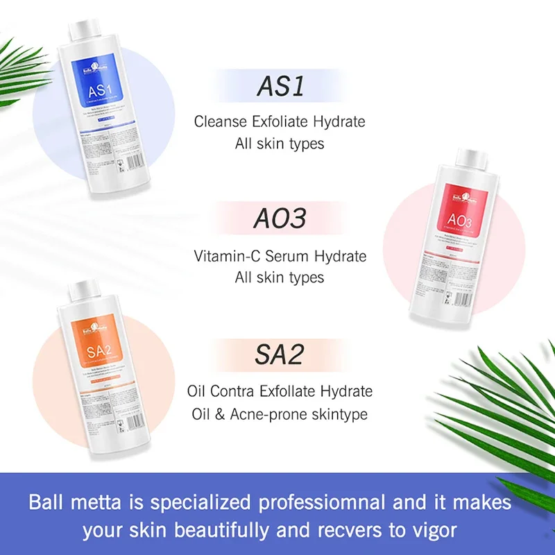 Facial Skincare Face Serum AS1 SA2 AO3 Aqua Peel Solution For Facial Machine Skin Deep Cleaning 400ml Kit of 3 Serums