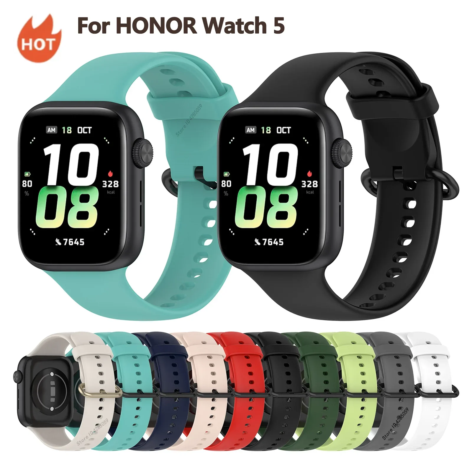 Silicone Sport Strap For Huawei HONOR Watch 5 Smartwatch Bracelet Replacement Watchband For Honor watch 5 Accessories Correa