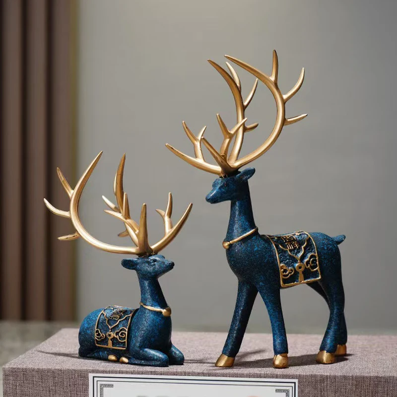 Creative Deer Decoration Ornaments Living Room Bedroom Coffee Table TV Cabinet Office Home Desktop Fashion Moose Animals Crafts