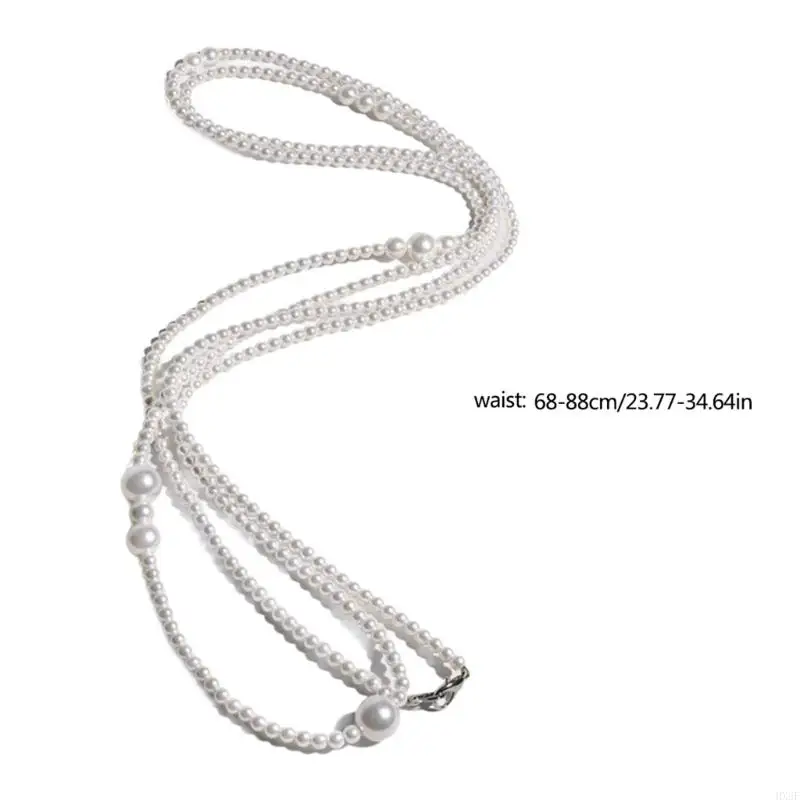 HX6F Cadena cintura perlas multicapa cadena para vientre cinturón cadena femenina joyería cintura para niña