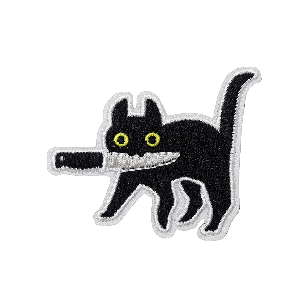 Parche de moral Assassin Cat bordado – Táctico velcro para MOLLE