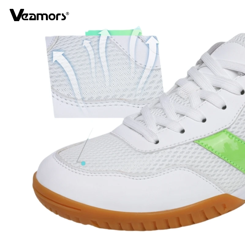 Non-slip Badminton Shoes for Men Women Breathable Wear-resistant Table Tennis Shoes Elastic Trainers Lace-up Running Sport Shoes