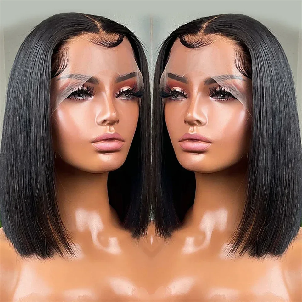 Wiggogo Short Bob Wigs Hd Lace Wig Straight Frontal Wig Hd Lace Frontal Wig 13X4 Lace Front Human Hair Wig 4X4 Closure Wigs