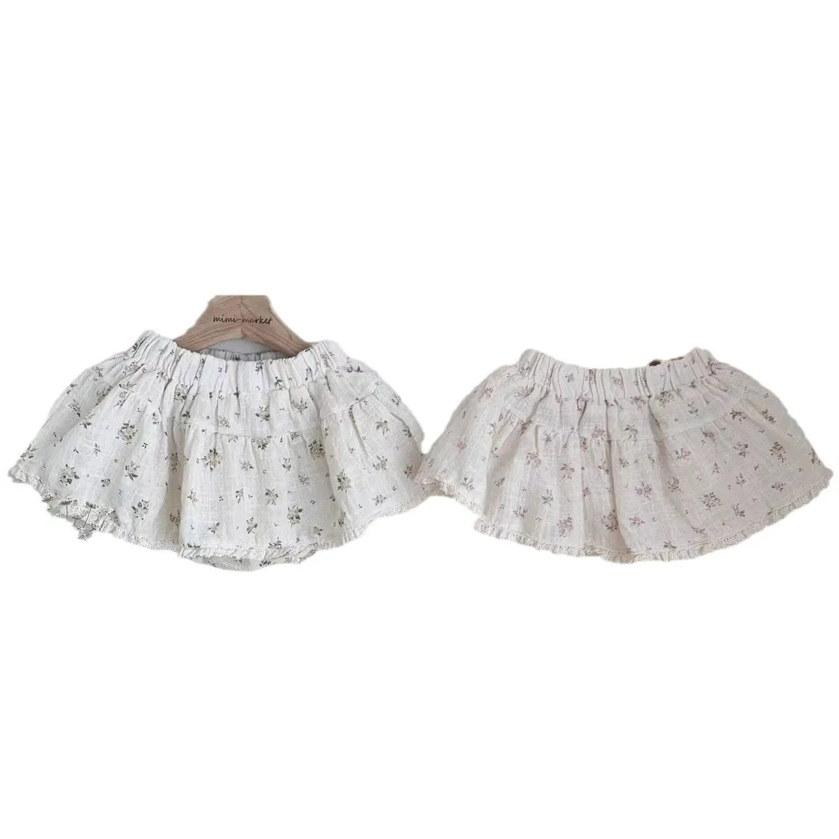 K23099 Girls Floral Short Pants Triangle Baby Bodysuit Skirt Casual Infant Clothing Toddler Girls Outfit view 5