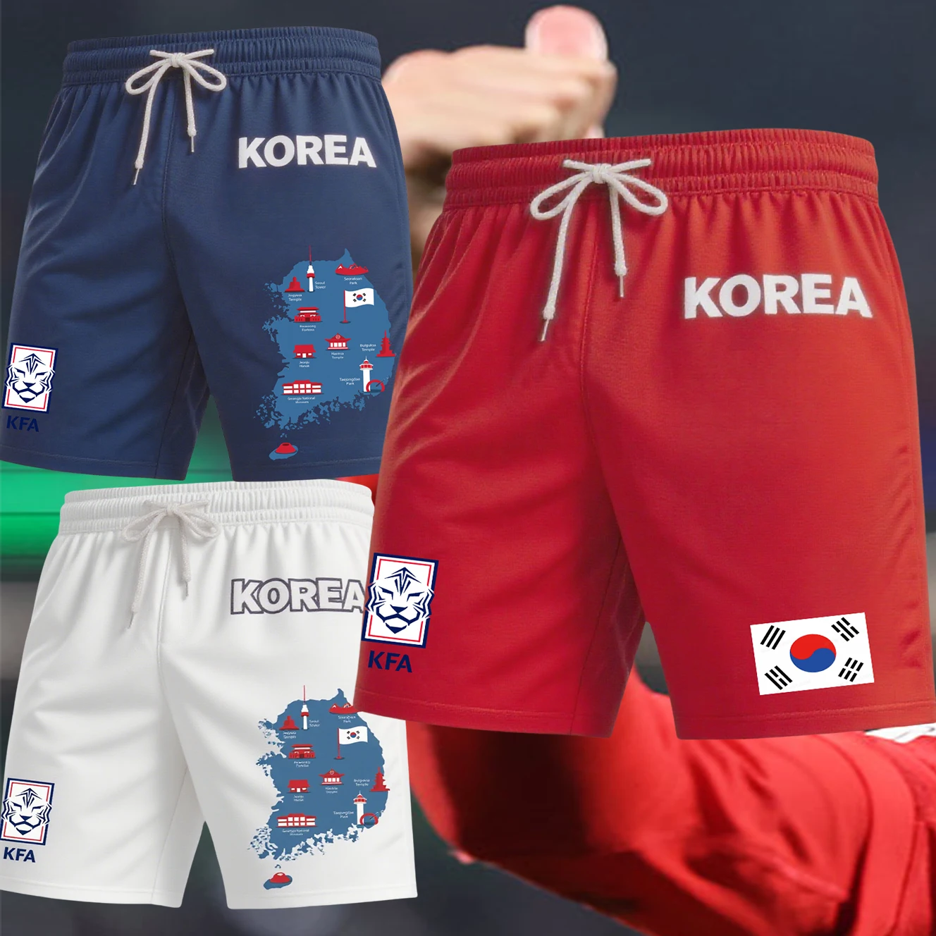 

Latest Fashion Korean Printed Shorts Quick Drying Breathable Comfortable Loose Shorts Adult/children's Soccer Training Shorts