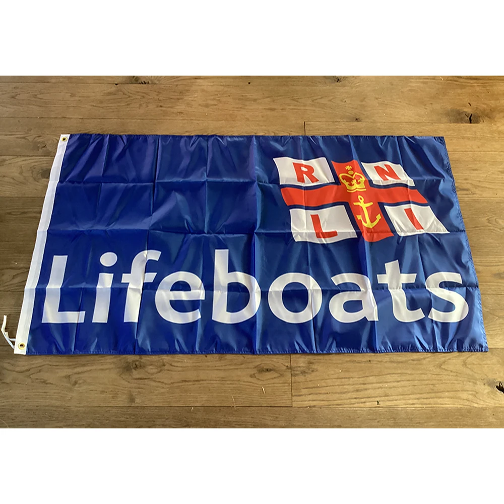 LIFEBOATS FLAG WITH RNLI 90x150cm custom digital print with 100D Polyester fan banner