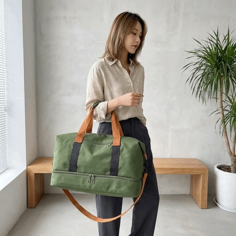 Large Capacity Short-haul Travel Bag Multifunctional Waterproof Hand Luggage Handbag with Shoes Bag Single Shoulder