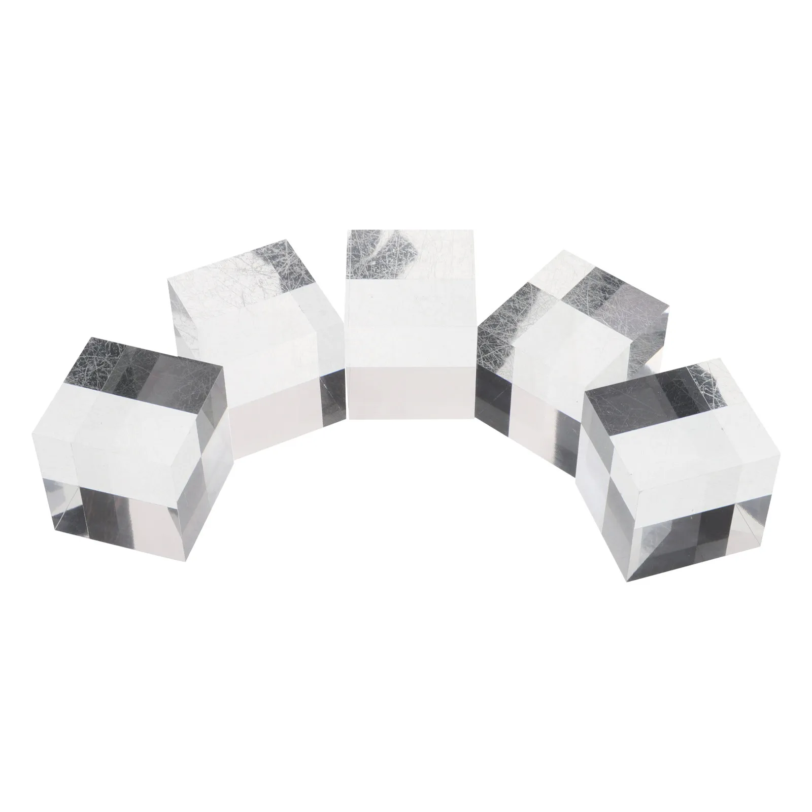

5Pcs Clear Polished Acrylic Jewelry Display Cube Stand 1.6 Inch Transparent Riser for Rings Earrings Necklaces Gemstones