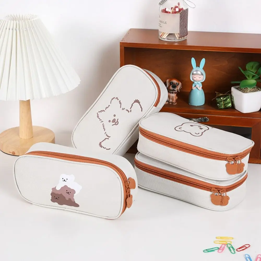 Large Capacity Squirrel Pencil Bag Stationery Box High Appearance Pencil Pouch Desktop Storage Stationery Holder