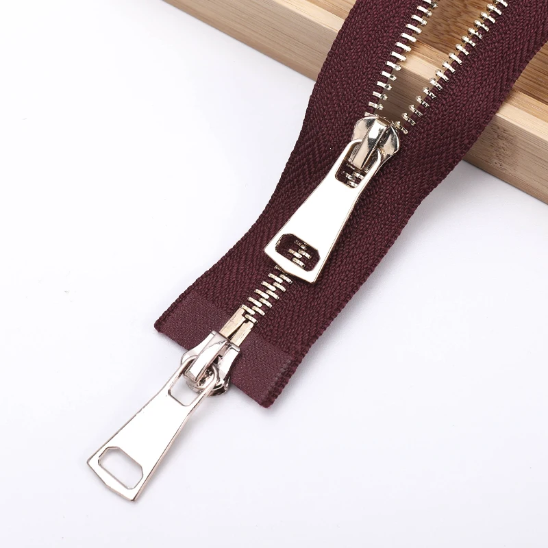 5# 70cm Metal Zipper Open Ended Double Slider Two-way Zip Replaceable Jacket Coat Repair Zip Diy Sewing Accessories