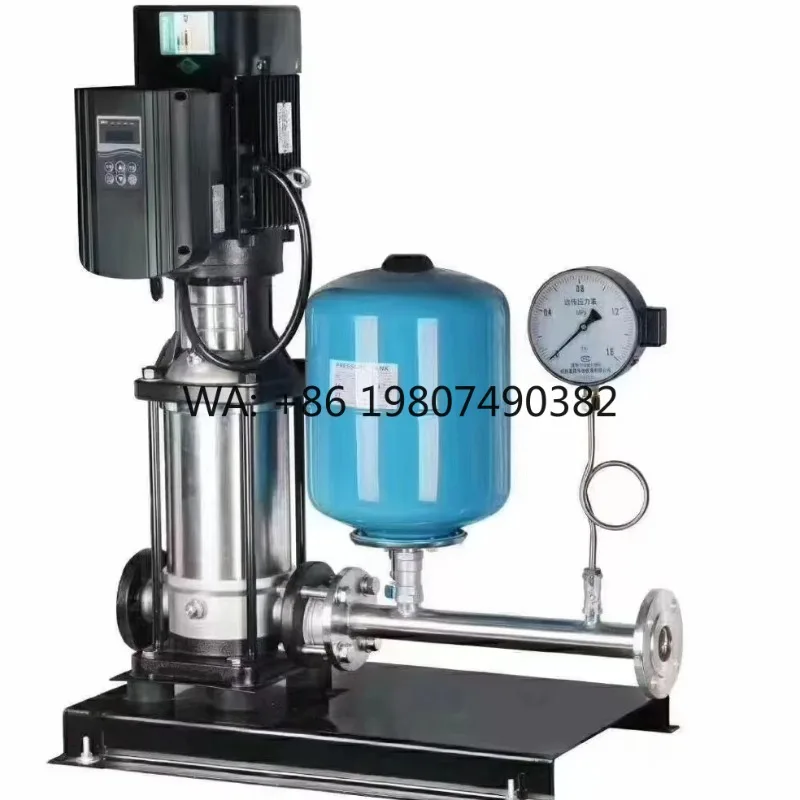 Intelligent 3HP VFD Stainless Steel Horizontal Centrifugal Pump 8L 24L Tank Household Water Pressure Booster Supply