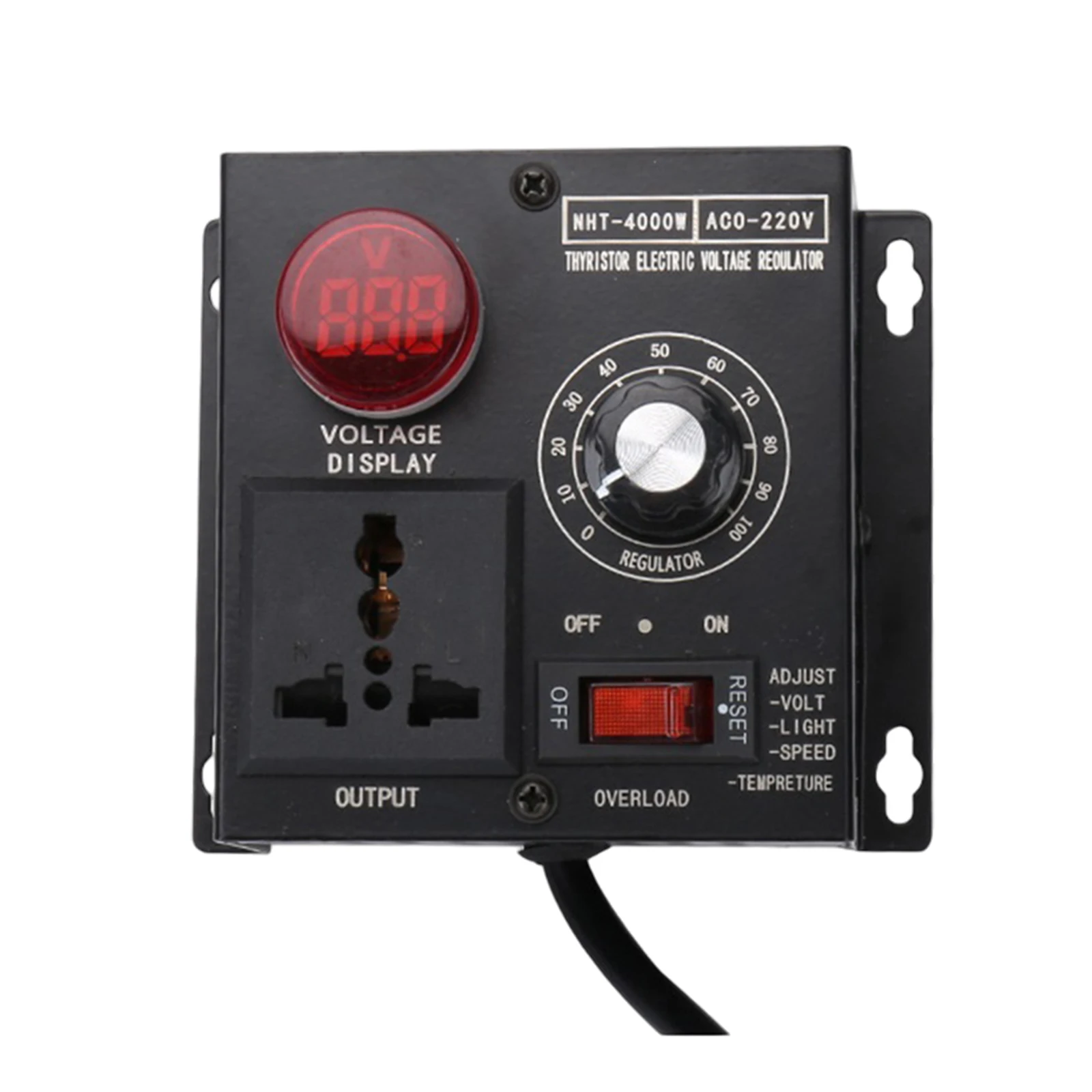 

Voltage Regulator Speed Temperature Light Voltage AC 220V 4000W Adjuatable Dimmer Compact Variable Voltage Controller