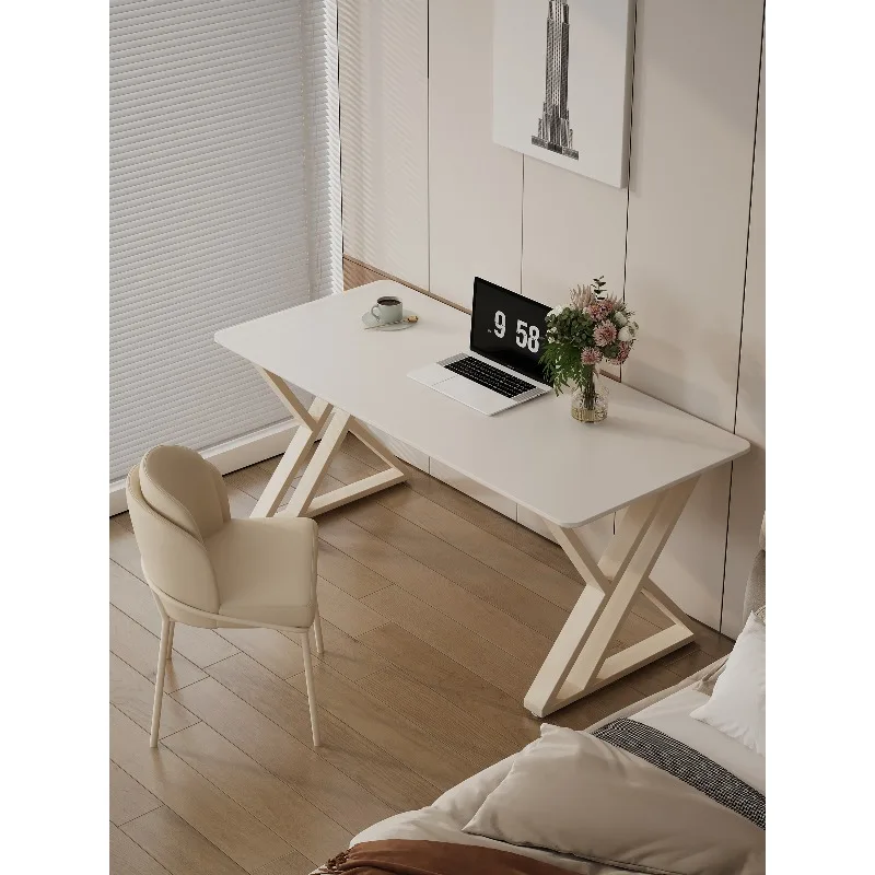 

Cream Wind Slate Desk Computer Desk Modern Simple Bedroom Study Table Household Student Rectangle Writing Desk