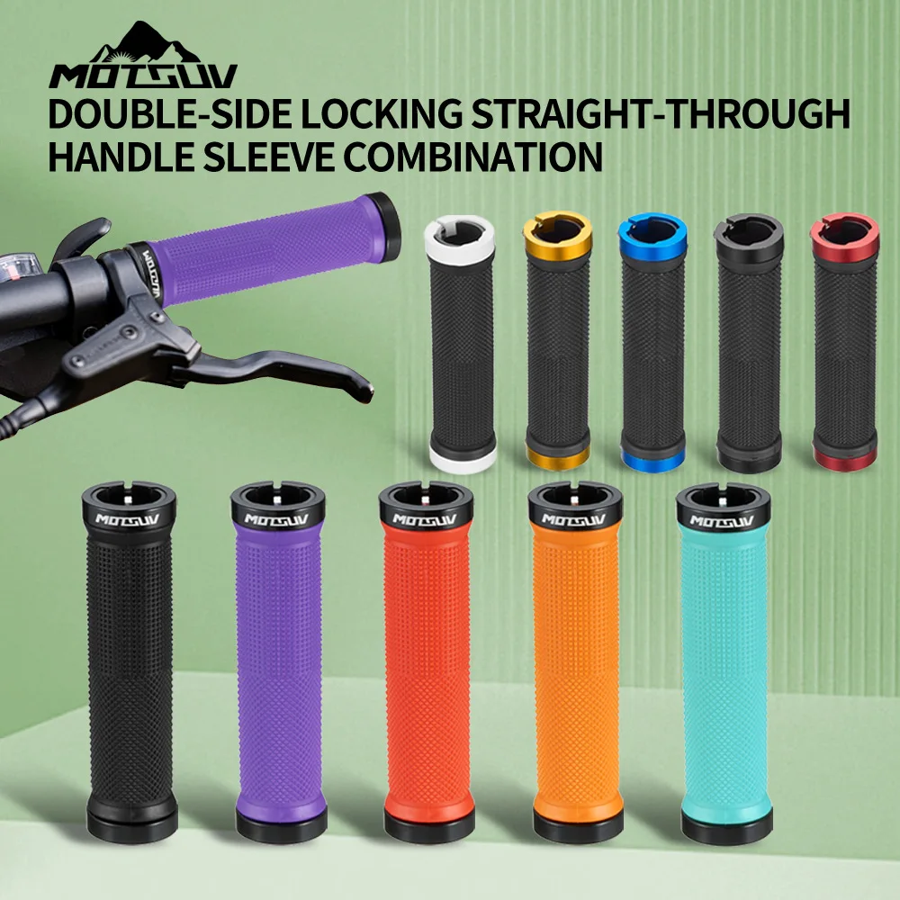 

Mountain Bike Handlebar Grips Rubber Comfortable Bicycle Handle Grip for MTB/BMX with Plastic End Caps Aluminium alloy lockable