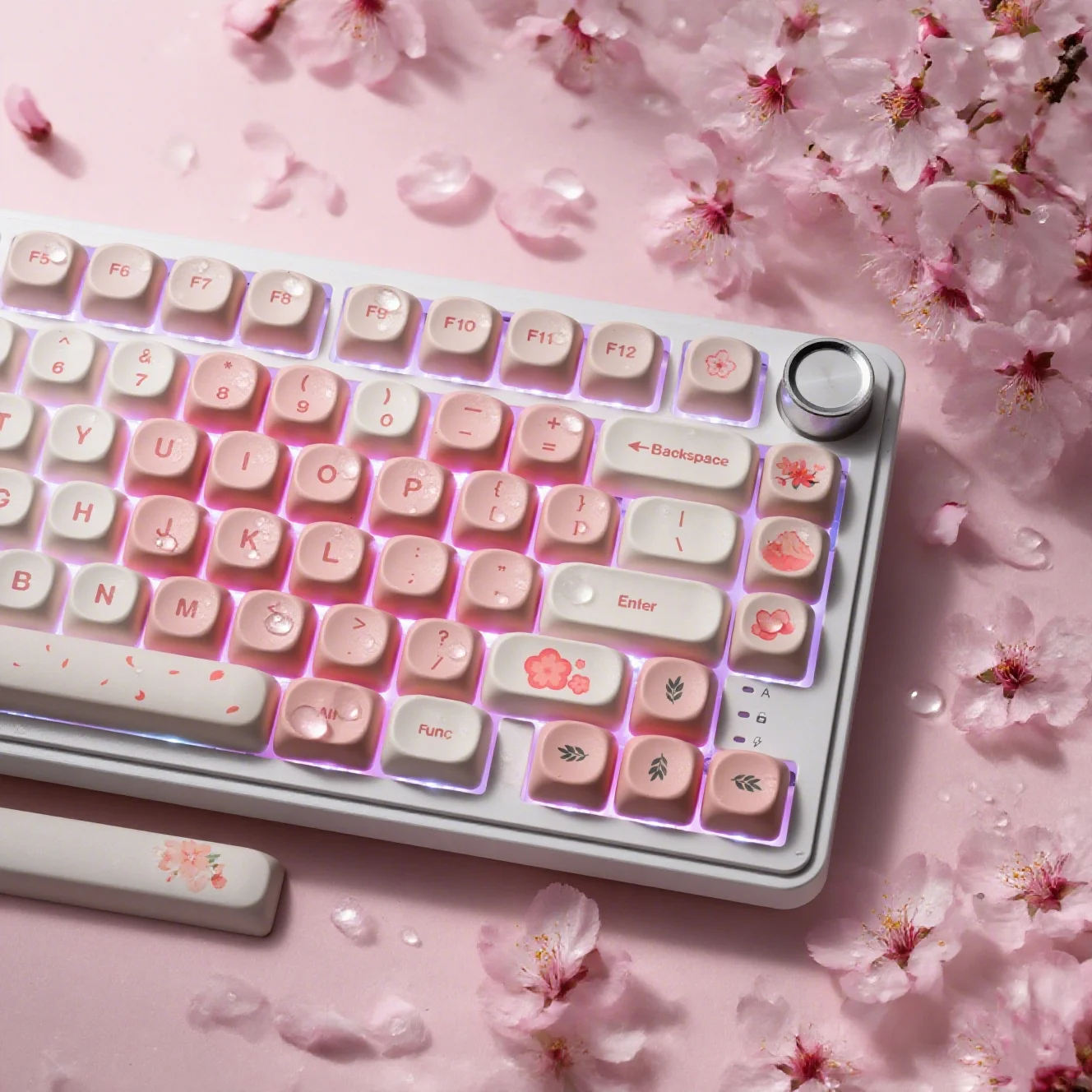 

XVX Розовые колпачки для клавиш MOA Profile Sakura Theme PBT 75% колпачок для клавиш Dye Sub 143 клавиш для механической клавиатуры 60/64/84/98/108 MX Switch