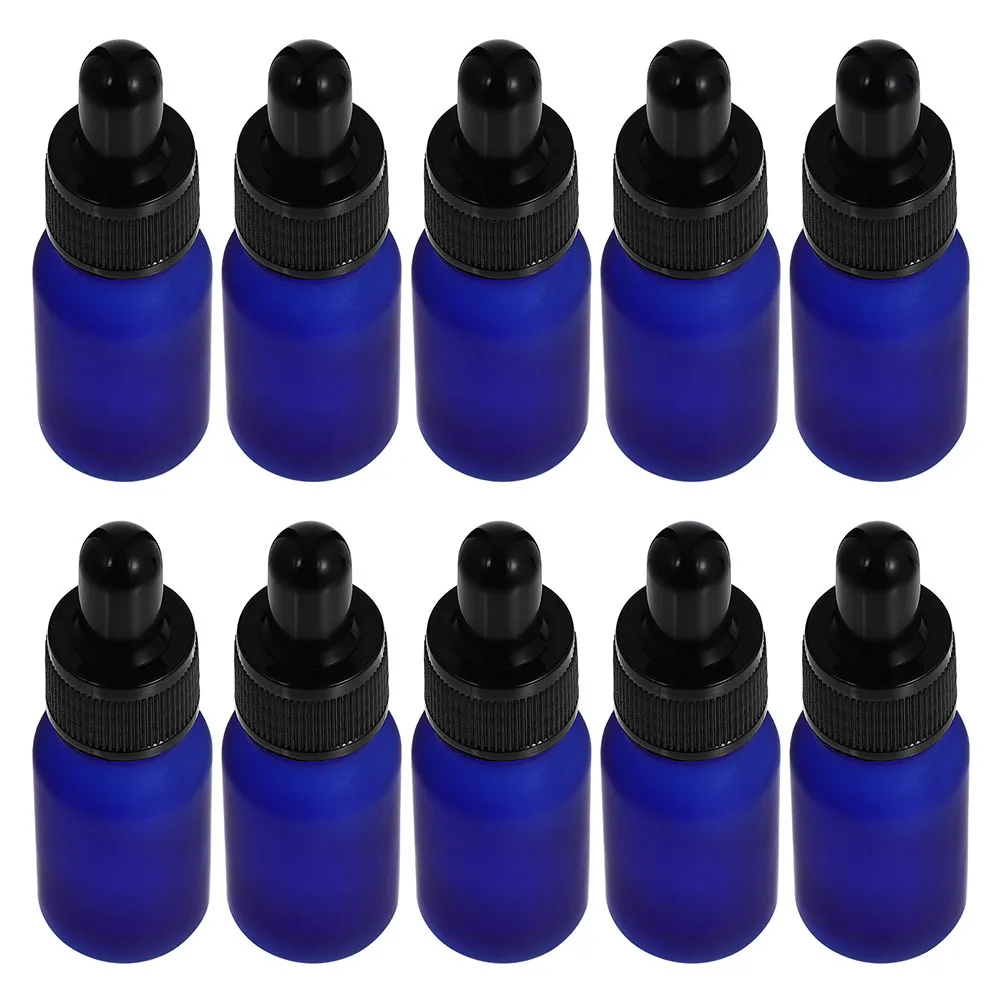 

10Pcs Frosted Glass Bottle Essential Oil Dropper Set Refillable Travel Liquid Dispenser for Perfume Sub Packaging Aromatherapy