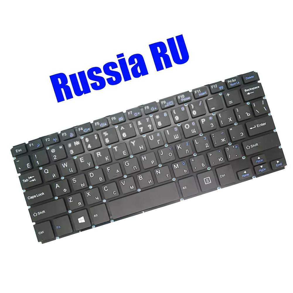 

RU US Laptop Keyboard ZX-245B-US YXK2255S G170425 Russia English Black Without Frame New