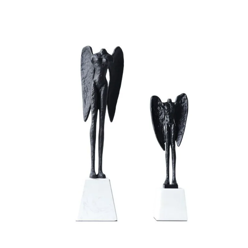 *-*Marble base cast iron modern light luxury soft decoration, living room study office creative boutique desktop ornament.