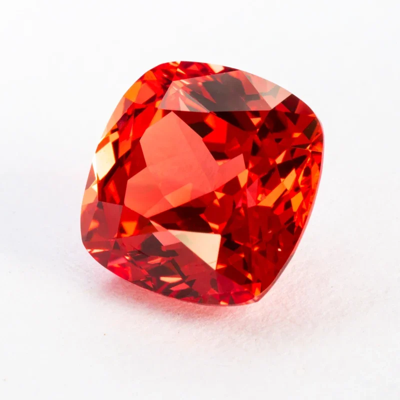 Lab Grown Sapphire Cushion Shape Sunset Red Color for Charms Jewelry Making DIY Ring Necklace Earrings Main Material Certificate