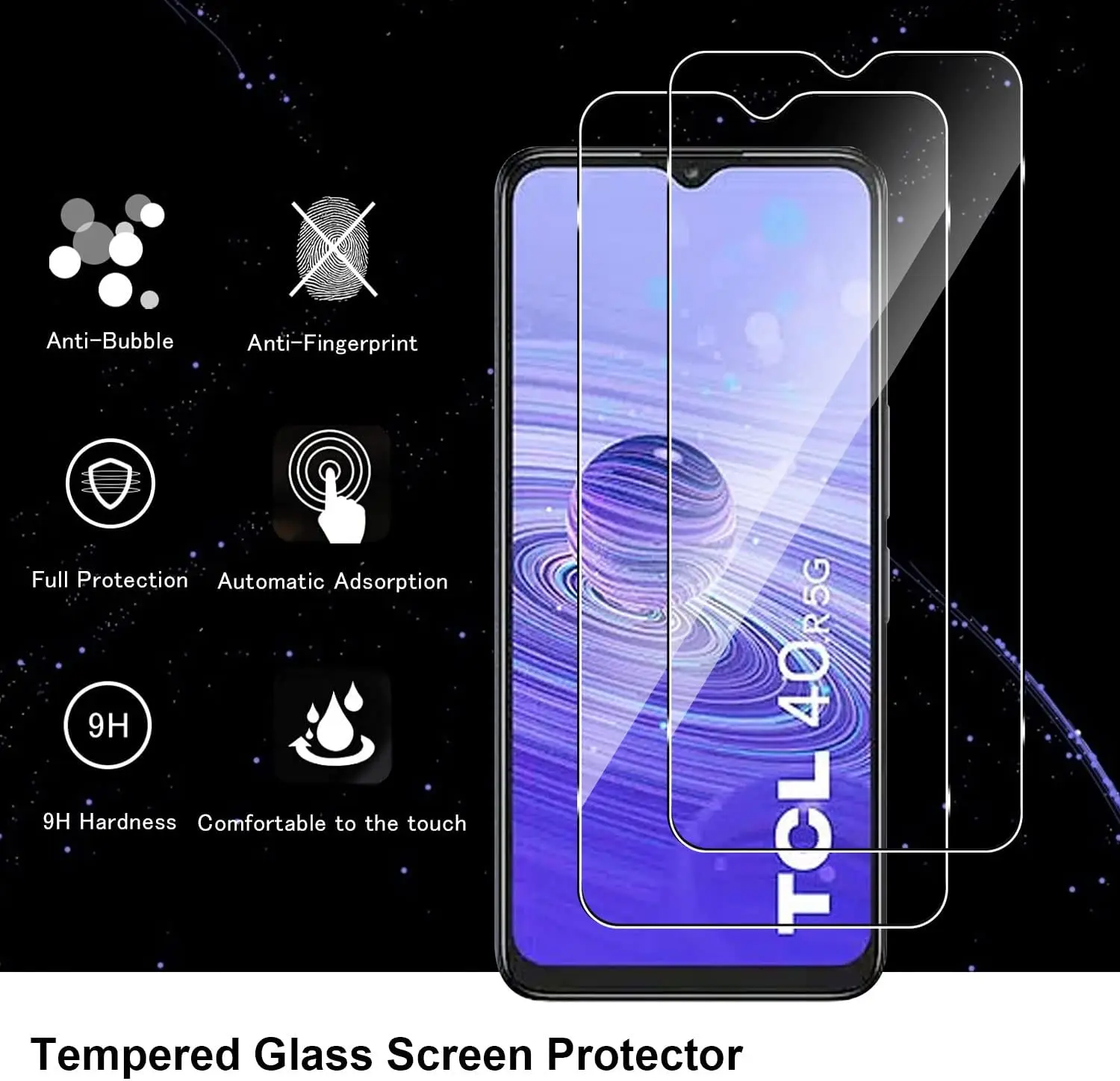 Protecteur d'Écran HD en Verre pour TCL 40 SE 9H, 2 ou 4 Pièces