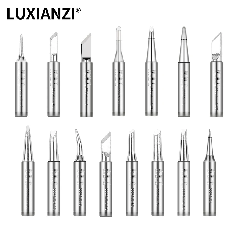 LUXIANZI Lead-free Soldering Iron Tips Copper Tin Soldering Tips for Soldering Station BGA Welding Tools Ponta Ferro De Solda