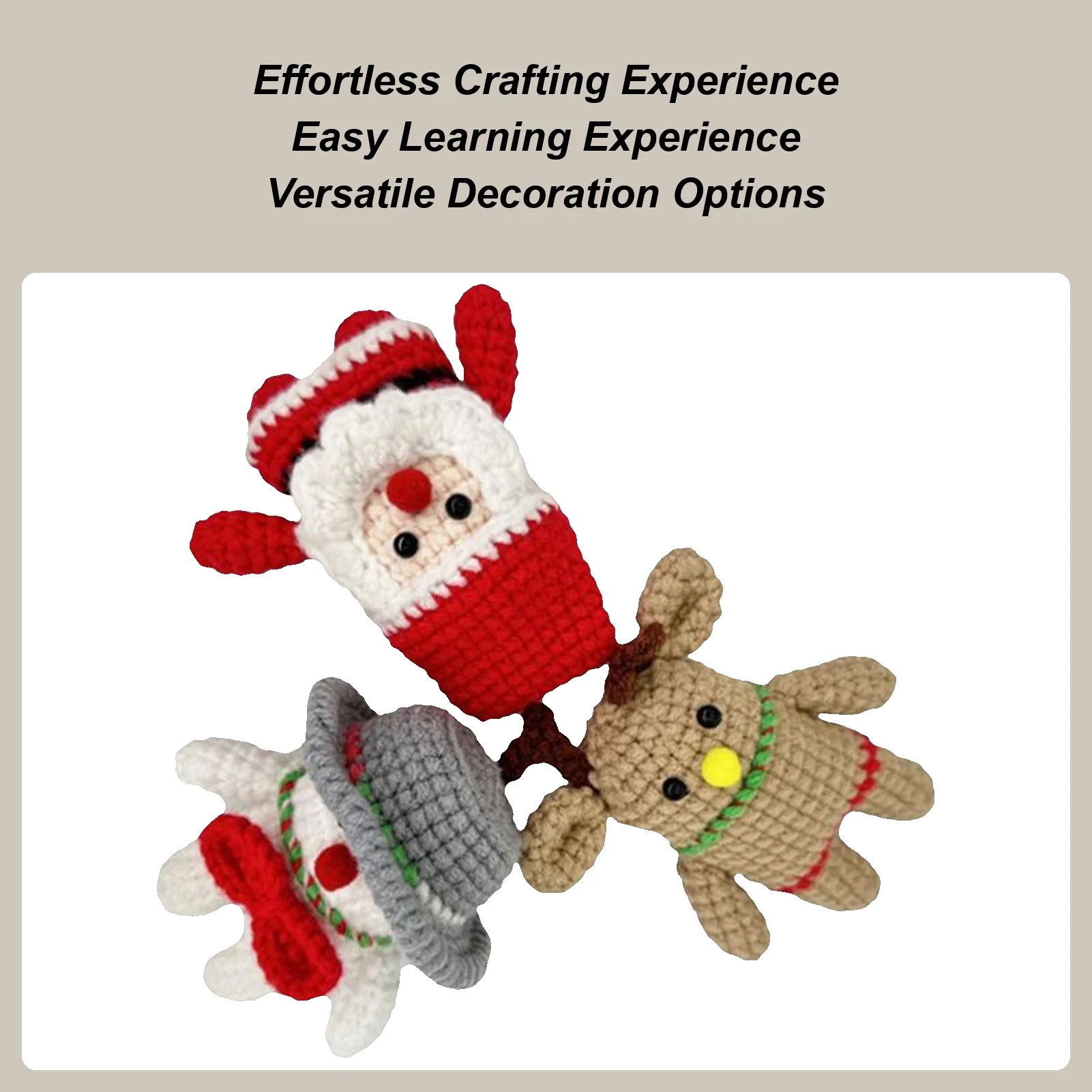 عيد الميلاد الكروشيه عدة DIY الحياكة مجموعة عطلة ديكور دمية الحياكة عدة للبالغين المراهقين DIY بها بنفسك عشاق المبتدئين عشاق الحرف اليدوية #1