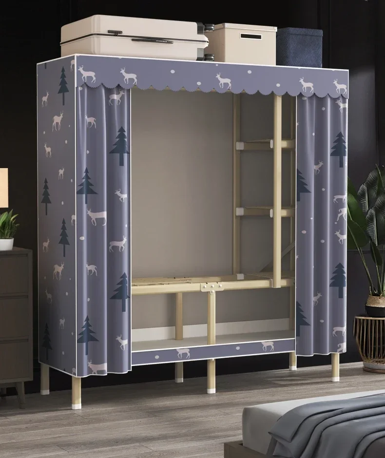 

Installation-free folding wardrobe household bedroom simple cloth wardrobe