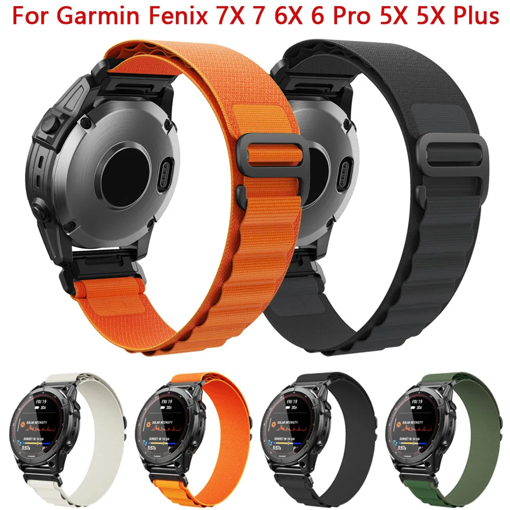 Strap For Garmin Fenix 7 7X 6 6X Pro 5 5X Plus 3 3HR 955 Watchband 22 26mm Epix Gen 2 MK2 Wrist Band Quickfit Nylon Bracelet