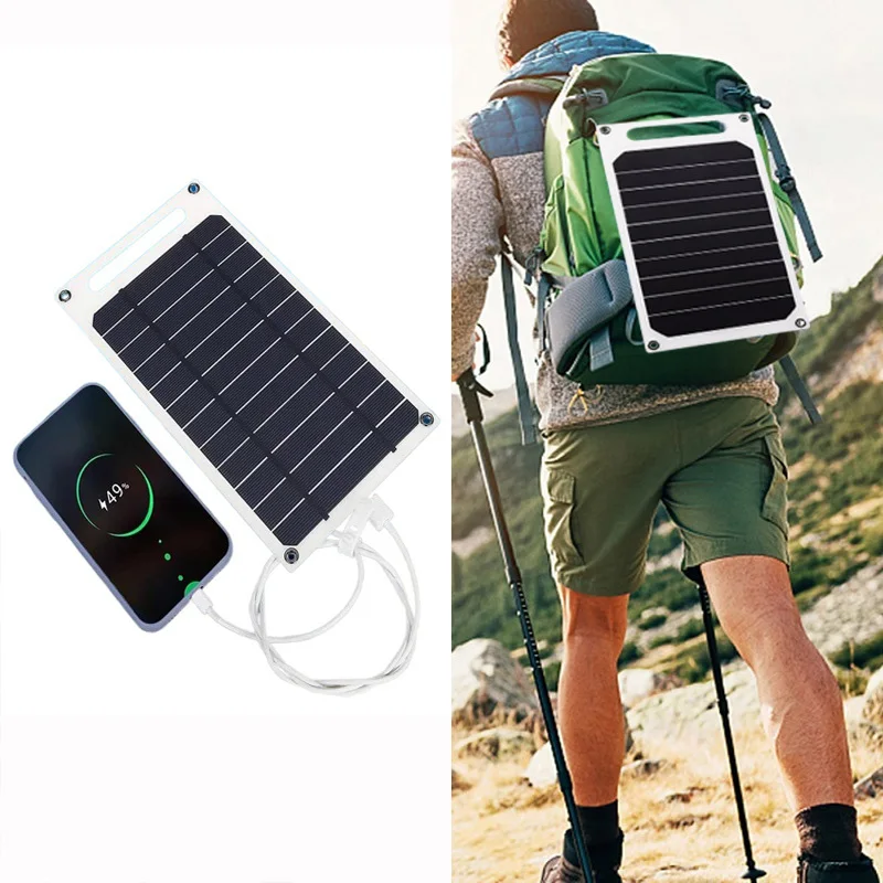 10W Portable Solar Panel, Outdoor Camping Portable Emergency Charging Solar Panel 5V USB Port
