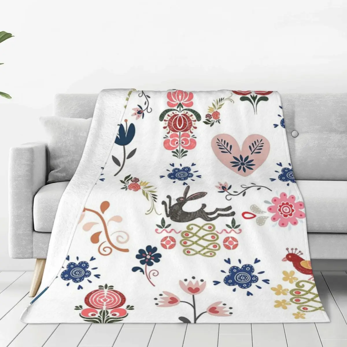 Swedish Scandinavian Norwegian Folk Blankets Fleece Multi-function Sofa Throw Blankets For Home Outdoor Throws Bedspread Quilt