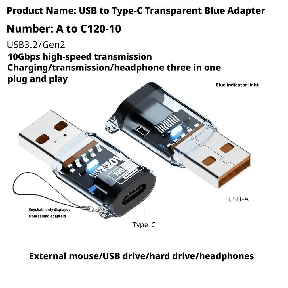 Adaptador usb 3.2 tipo-a para USB-C otg 10gbps 40gbps 120w 240w 3 em 1 adaptador de carregamento rápido conversor de fones de ouvido de transmissão de dados