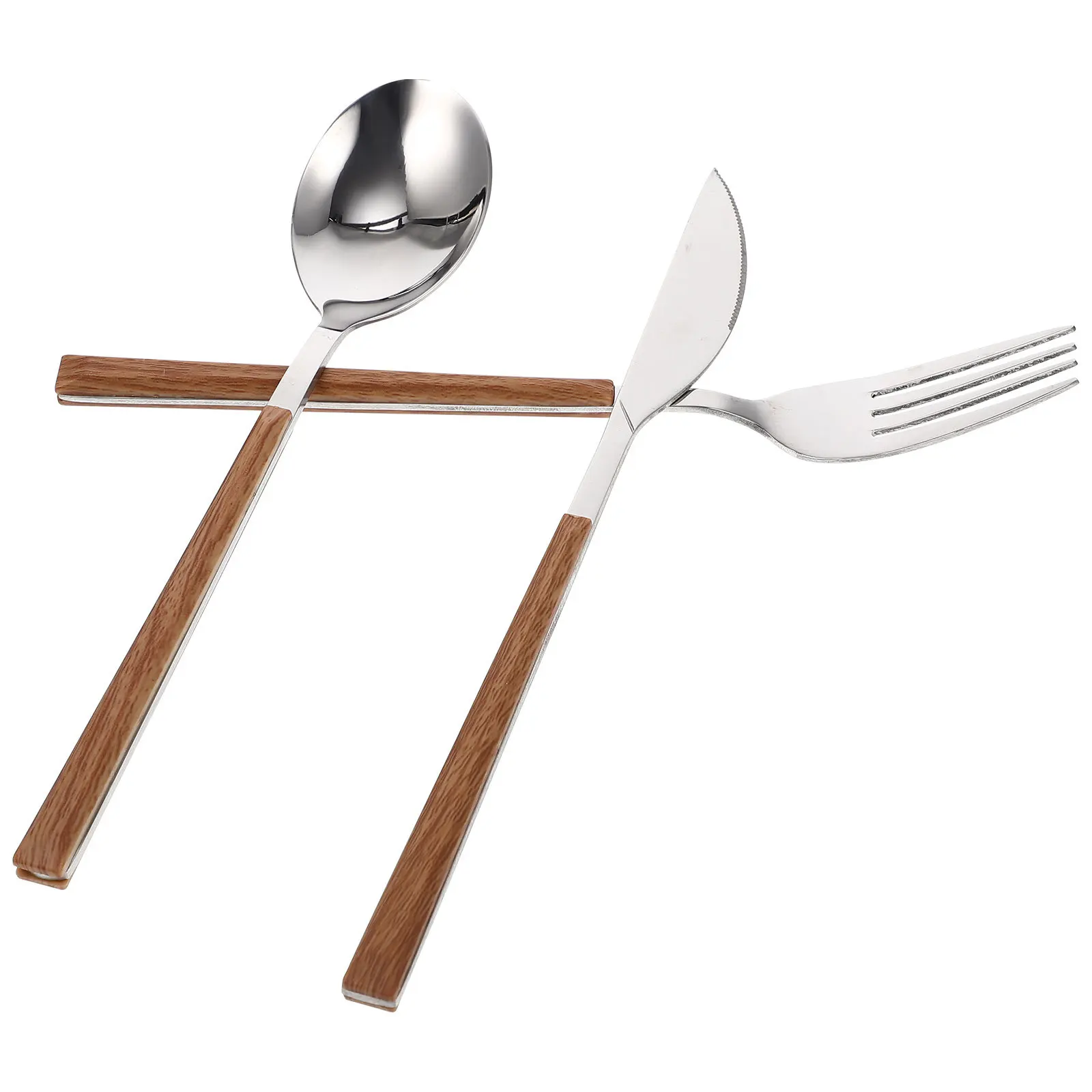 

1 Set Stainless Steel Fork Spoon Cutter Kit Lightweight Durable Tableware Set For Home Party Outdoor Banquet Kitchen Use Travel
